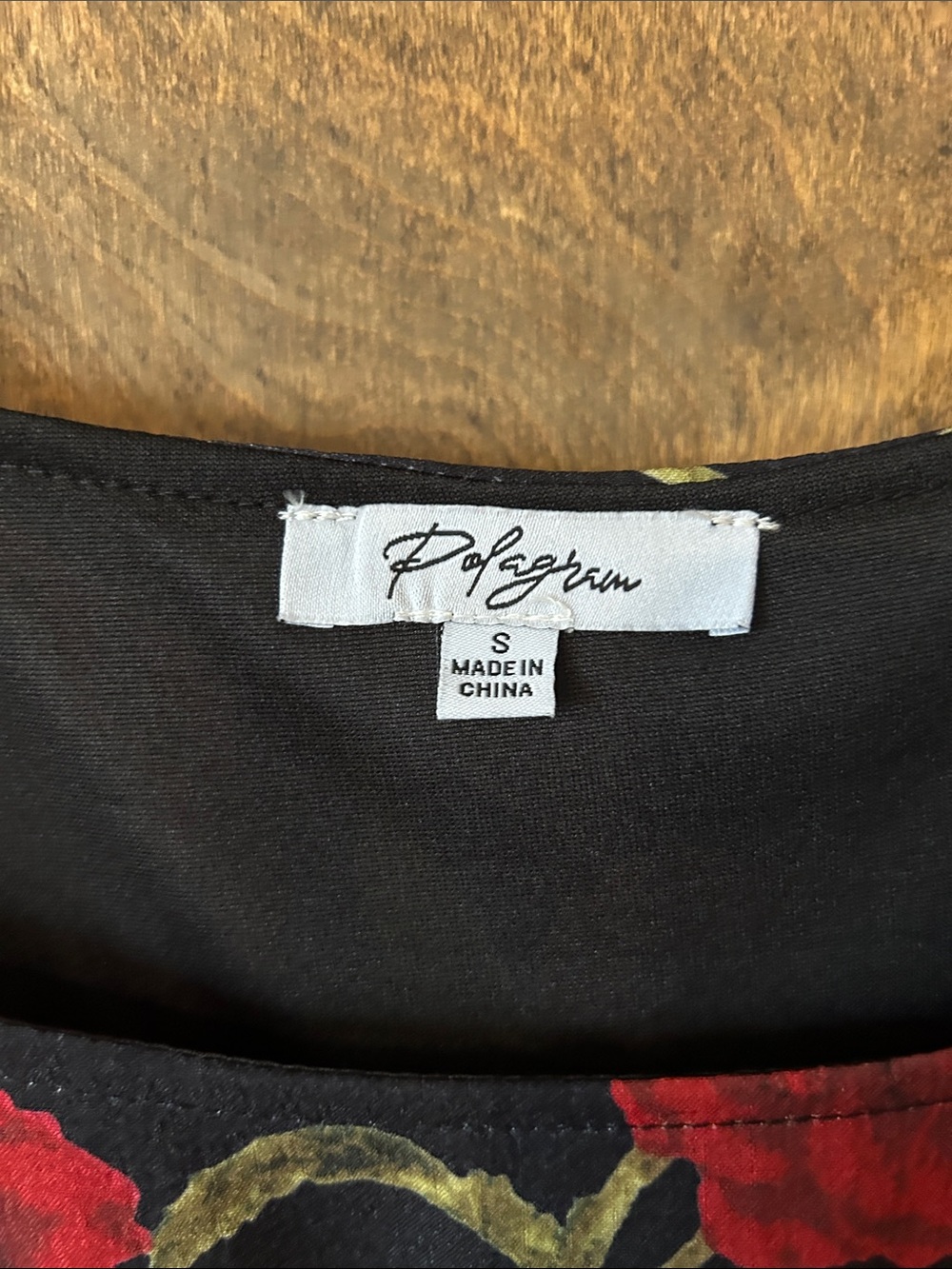 Polagram Black Maxi Dress with Red Rose and Green Leaf Print S - Picture 2 of 4